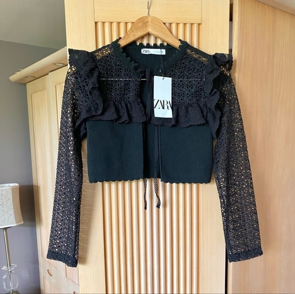 ZARA LIMITED EDITION COMBINATION KNIT CARDIGAN - Picture 8 of 10